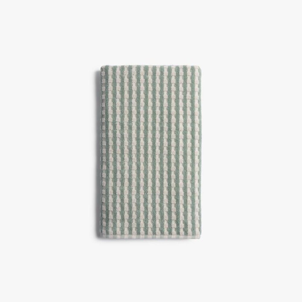Terry Check Bath Towel Jade - Parachute